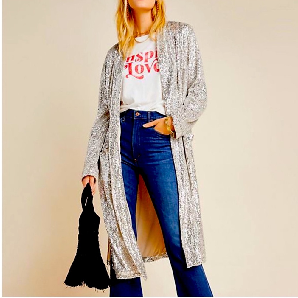 BB Dakota Dulcinea Sequin Duster S (Anthropologie)